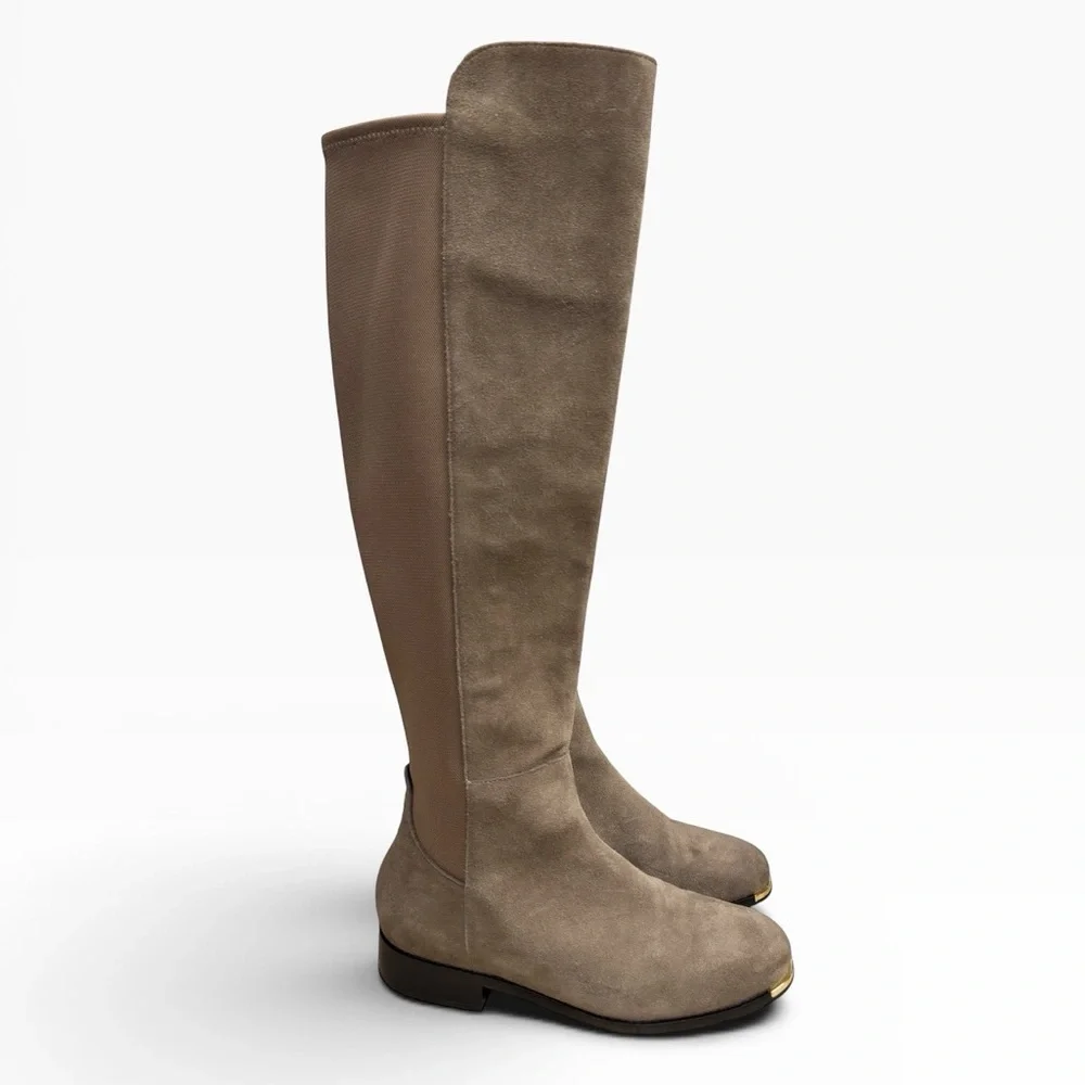 Cole Haan Grand Ambition Huntington OTK Suede Boots Walnut US 7.5 Stretch